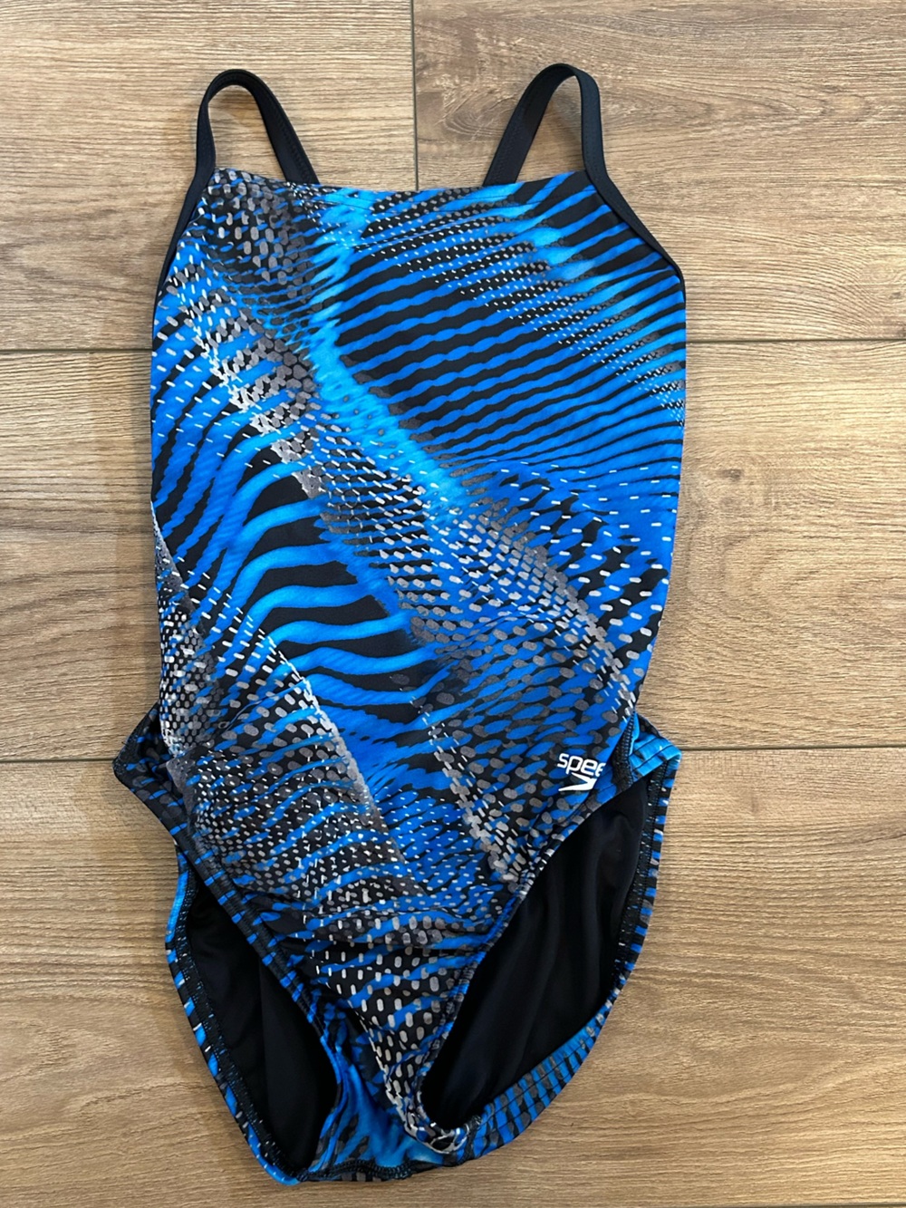 Speedo PowerFLEX Eco One Piece Swimsuit Blue Print Size 24